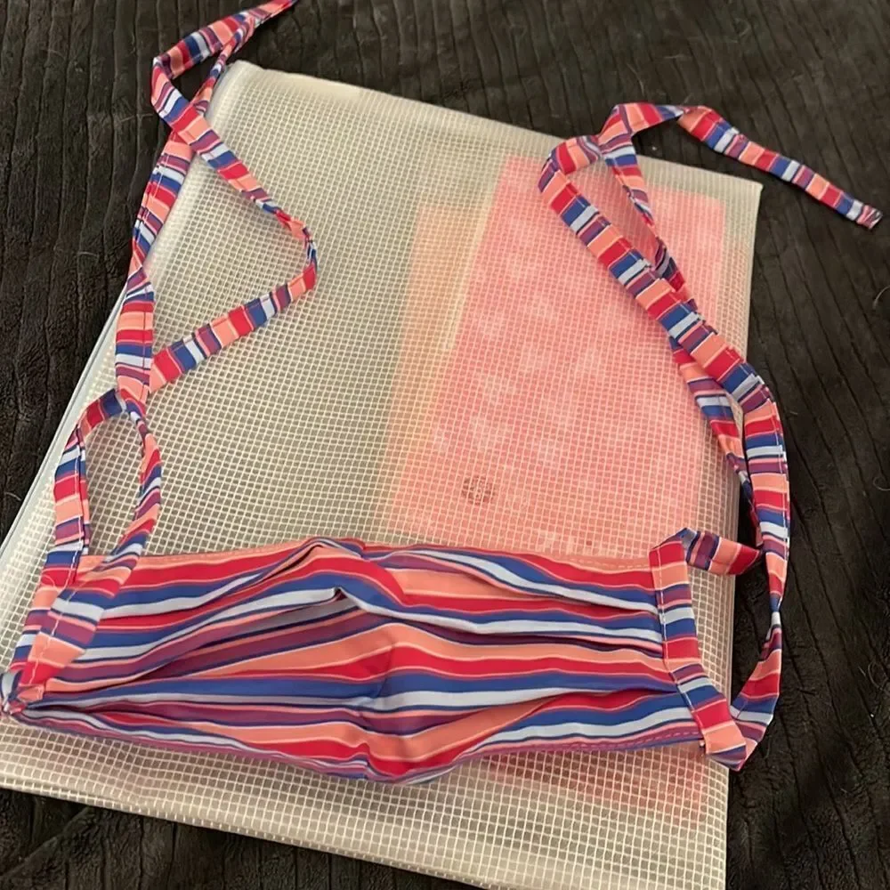 Multi-colored striped cloth face mask